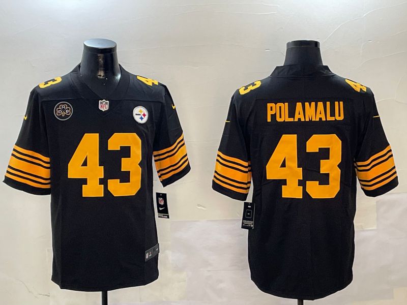 Men Pittsburgh Steelers #43 Polamalu Black 2024 Nike Limited NFL Jersey style 01022